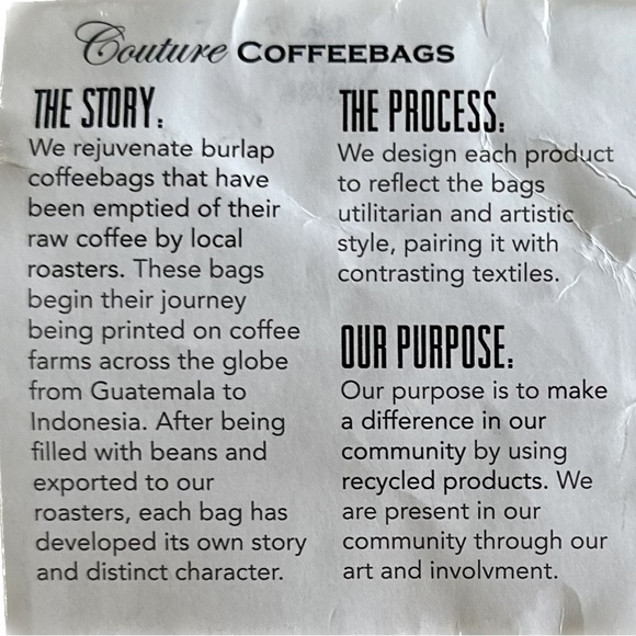 Couture Coffebag - 6.5” X 13” - Picture 6 of 7